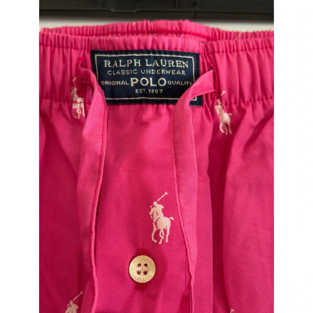 Polo Ralph Lauren Pink Pony Logo Cotton Sleepwear Pajama Pants Medium